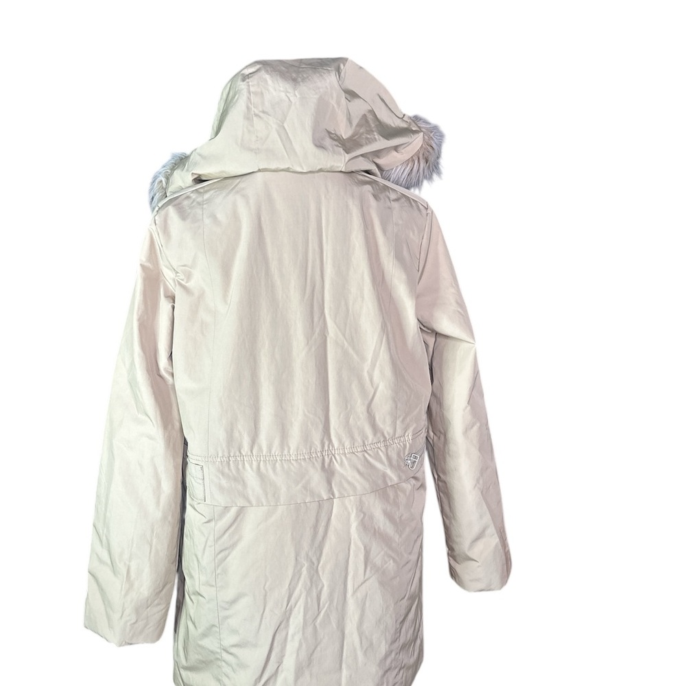 Burberry CreamWinter Coat with Faux Fur Hood - Picture 2 of 4